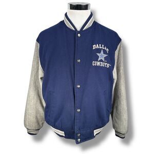 Vintage Logo Athletic Dallas Cowboys Varsity Jacket Men’s Medium Blue Gray Wool
